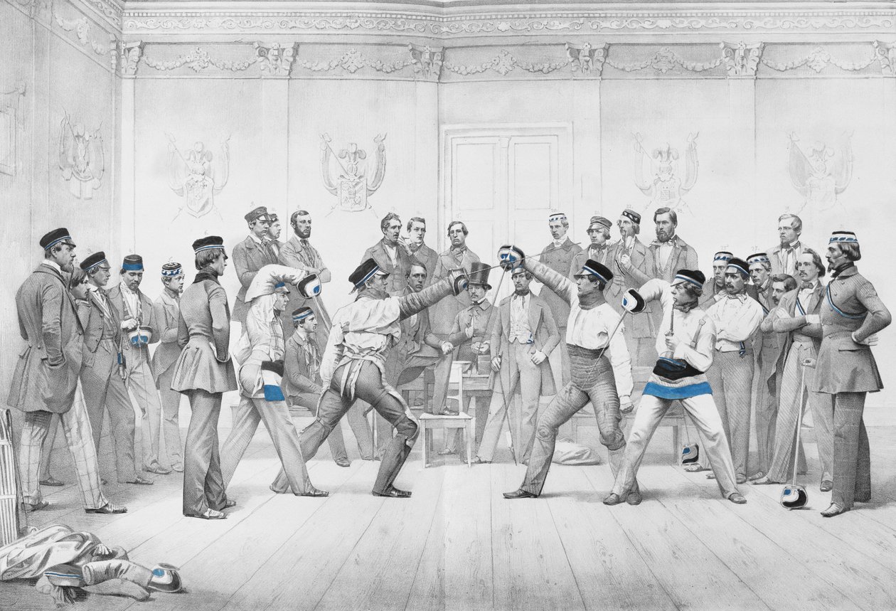 Mensuren of Studentleden van de Duelvereniging in Dresden in hun Blauwe, Witte en Zwarte Uniform door German School