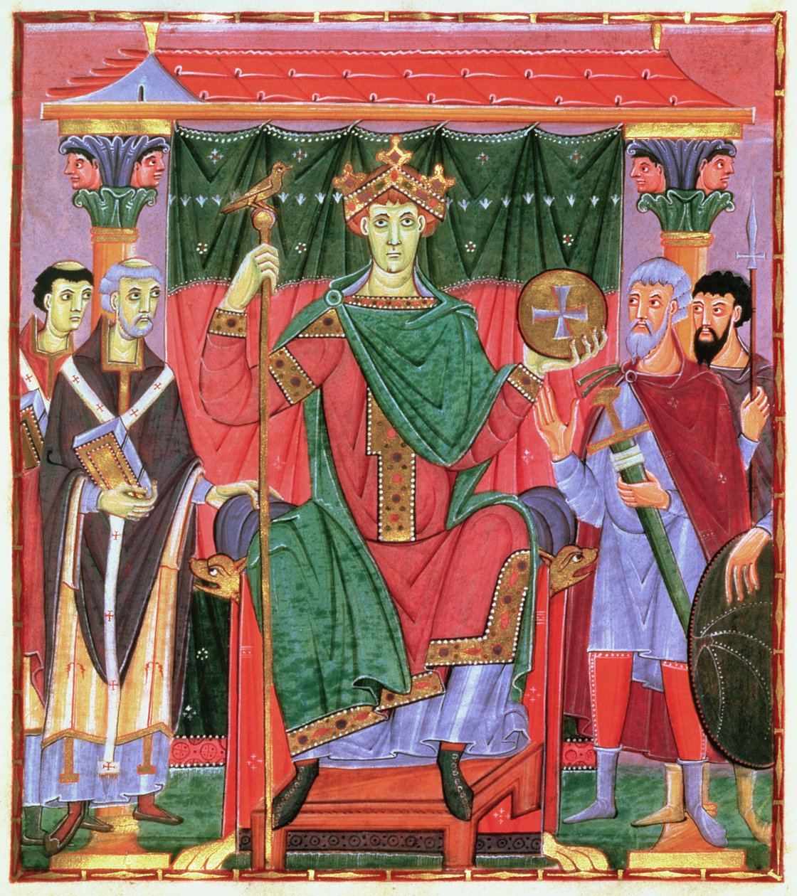 Ms Cim.4453 f.42r Heilige Roomse Keizer Otto III op de troon (980-1002), c.998 door German School