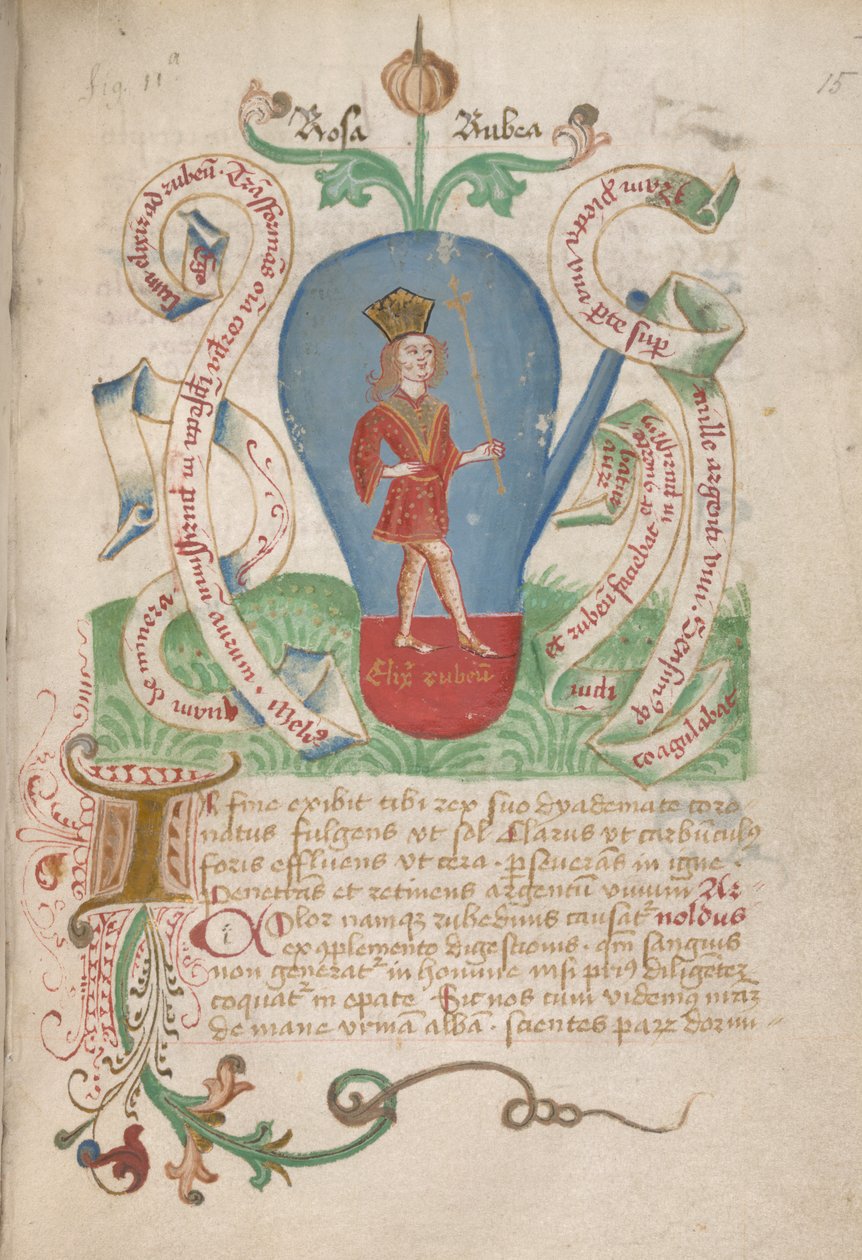 Ms Sloane 2560, f.15 uit de Alchemistische Verhandelingen, laat 15e eeuw door German School