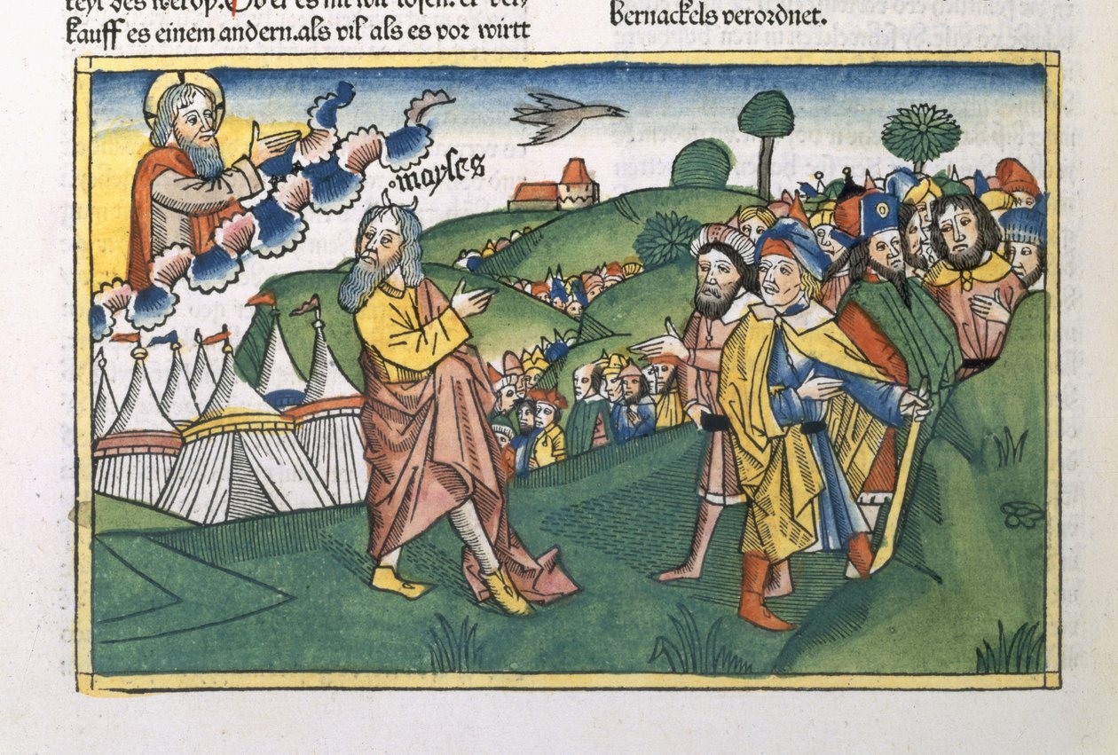 Numeri 1:1-20 Voorbereiding voor de reis van de berg Sinaï, uit de Neurenbergse Bijbel (Biblia Sacra Germanaica) door German School