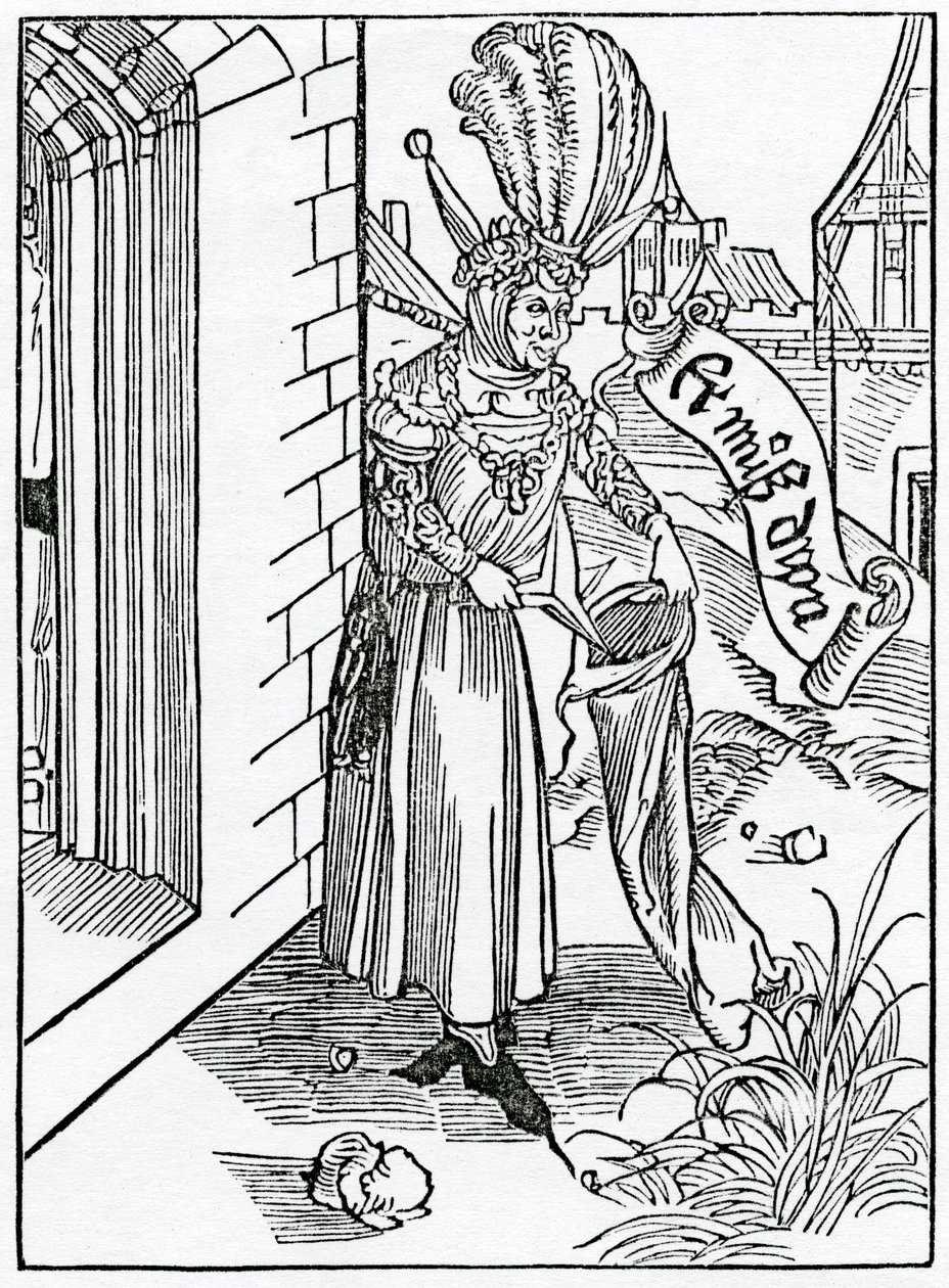 Over de arrogantie en trots van ruwe mannen van het platteland, illustratie uit Alexander Barclay