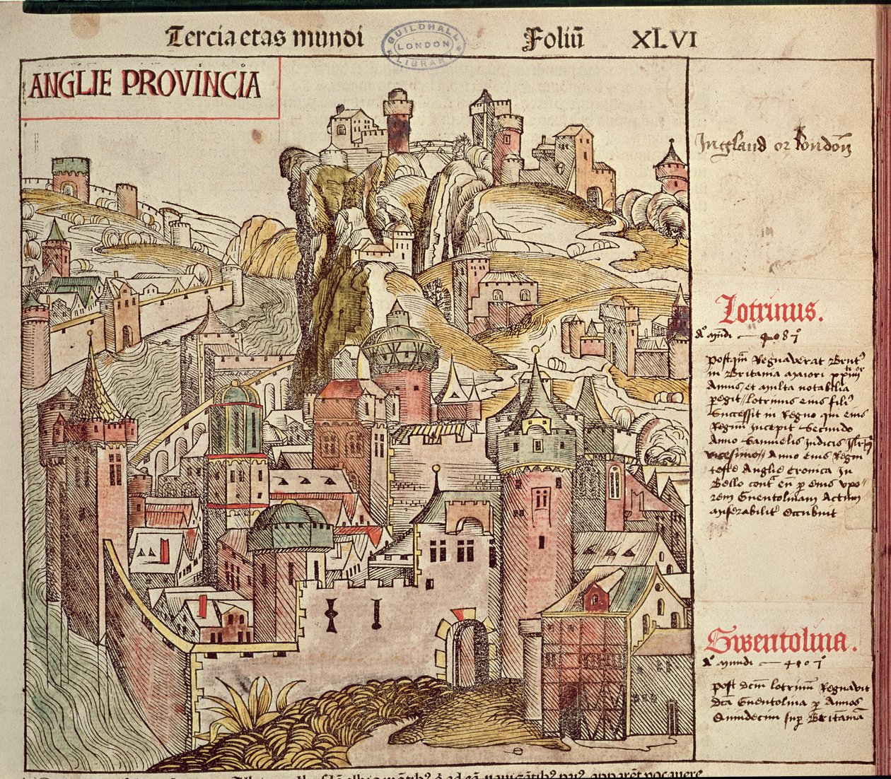 Oud Londen, uit de Neurenberg Kroniek door Hartmann Schedel (1440-1514) 1493 door German School