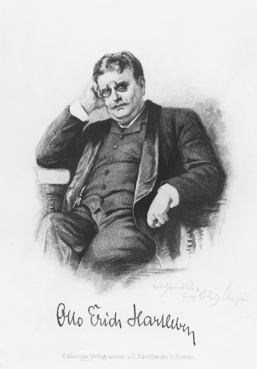 Otto Erich Hartleben (gravure) door German School