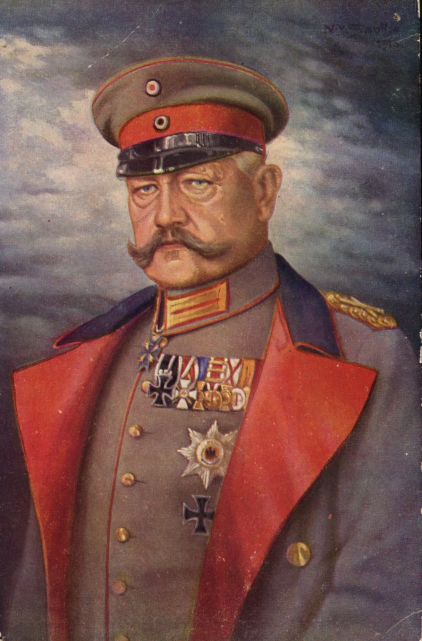 Paul von Hindenburg (kleurenlitho) door German School