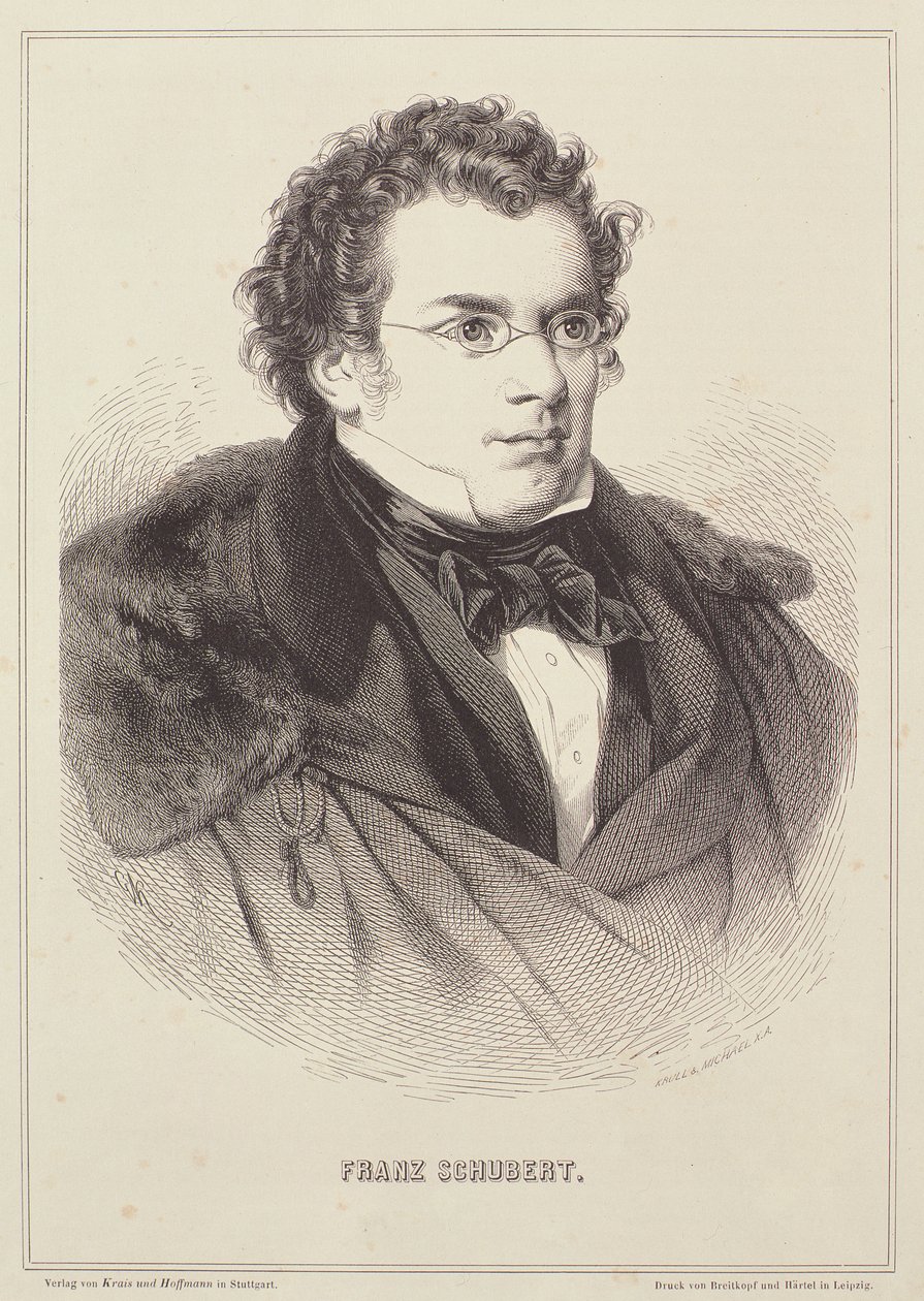 Portret van Franz Schubert (1768-1827) door German School