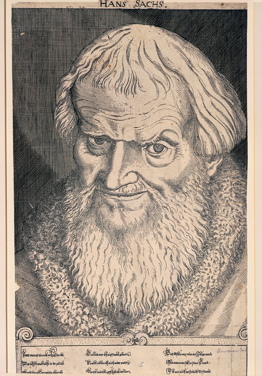 Portret van Hans Sachs door German School
