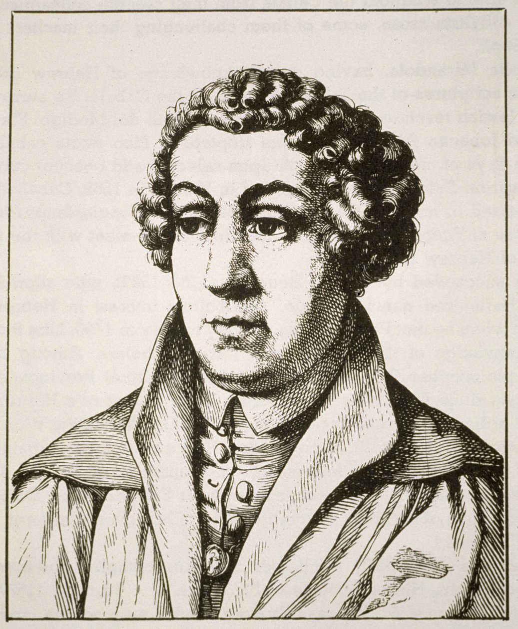 Portret van Johann Reuchlin (1455-1522) kopie van een 19e-eeuwse Duitse gravure, geïllustreerd in Geschiedenis van de Magie, gepubliceerd eind 19e eeuw door German School