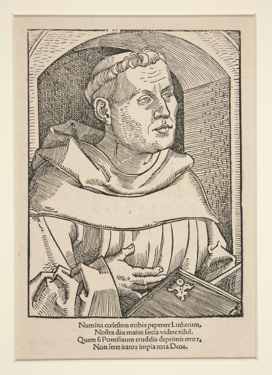Portret van Martin Luther door German School