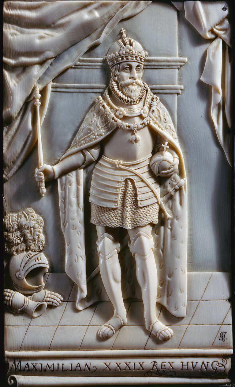 Portret van Maximiliaan II als koning van Hongarije door German School