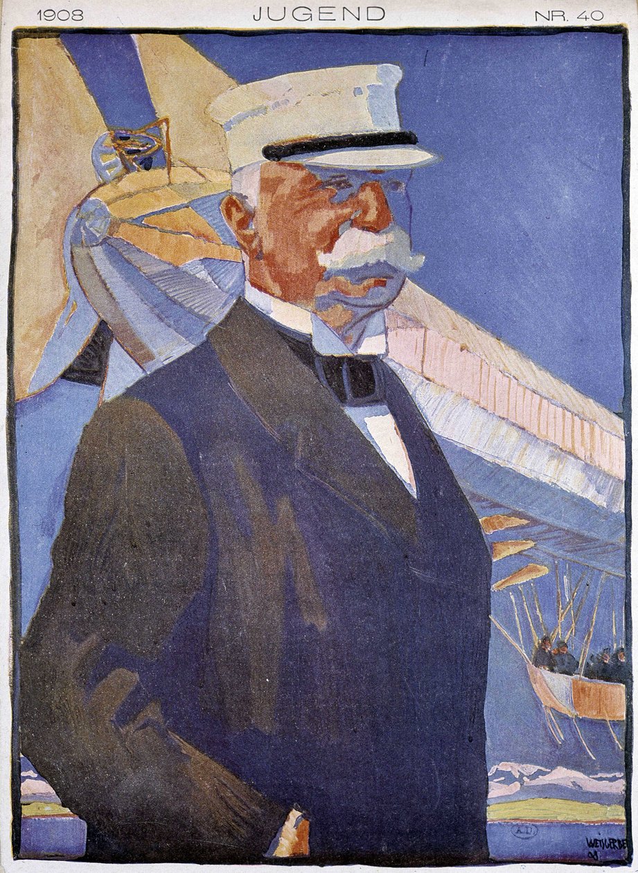 Portret van Zeppelin voor een luchtschip - in 
