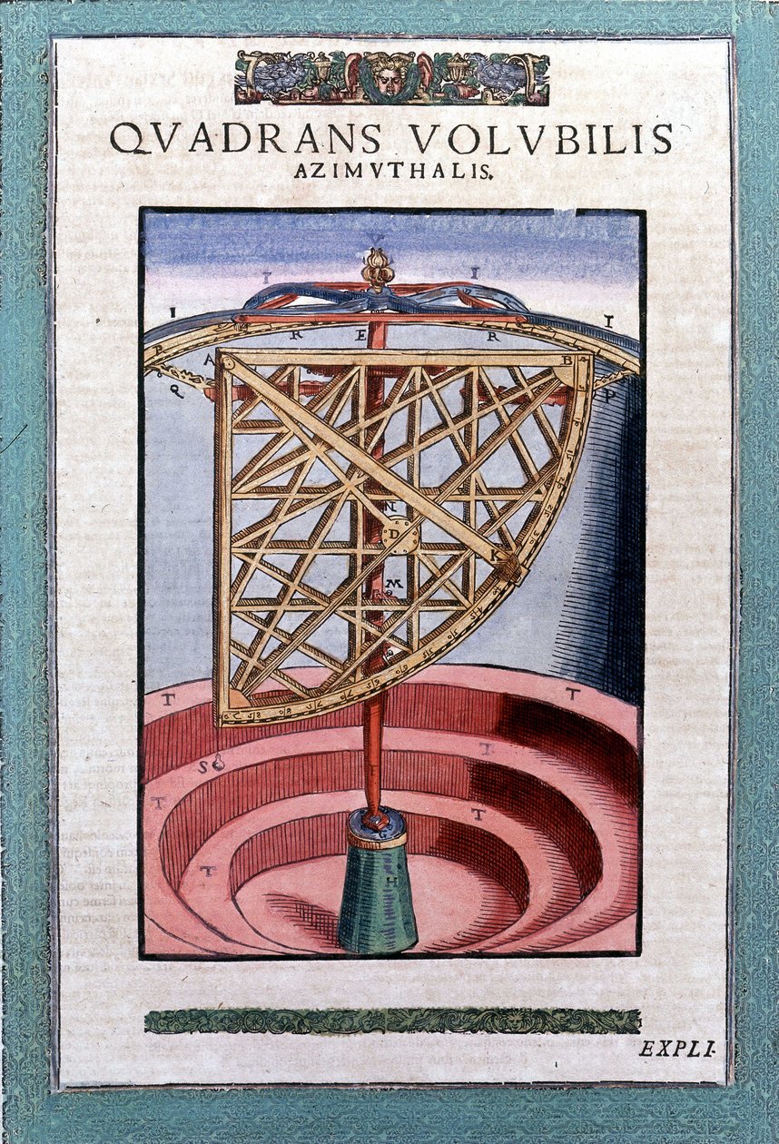 Kwadrant azimutale zodiacale in “Astronomiae instituatae machanicia” door Tycho Brah (1546 - 1601), Wandsbeck door German School
