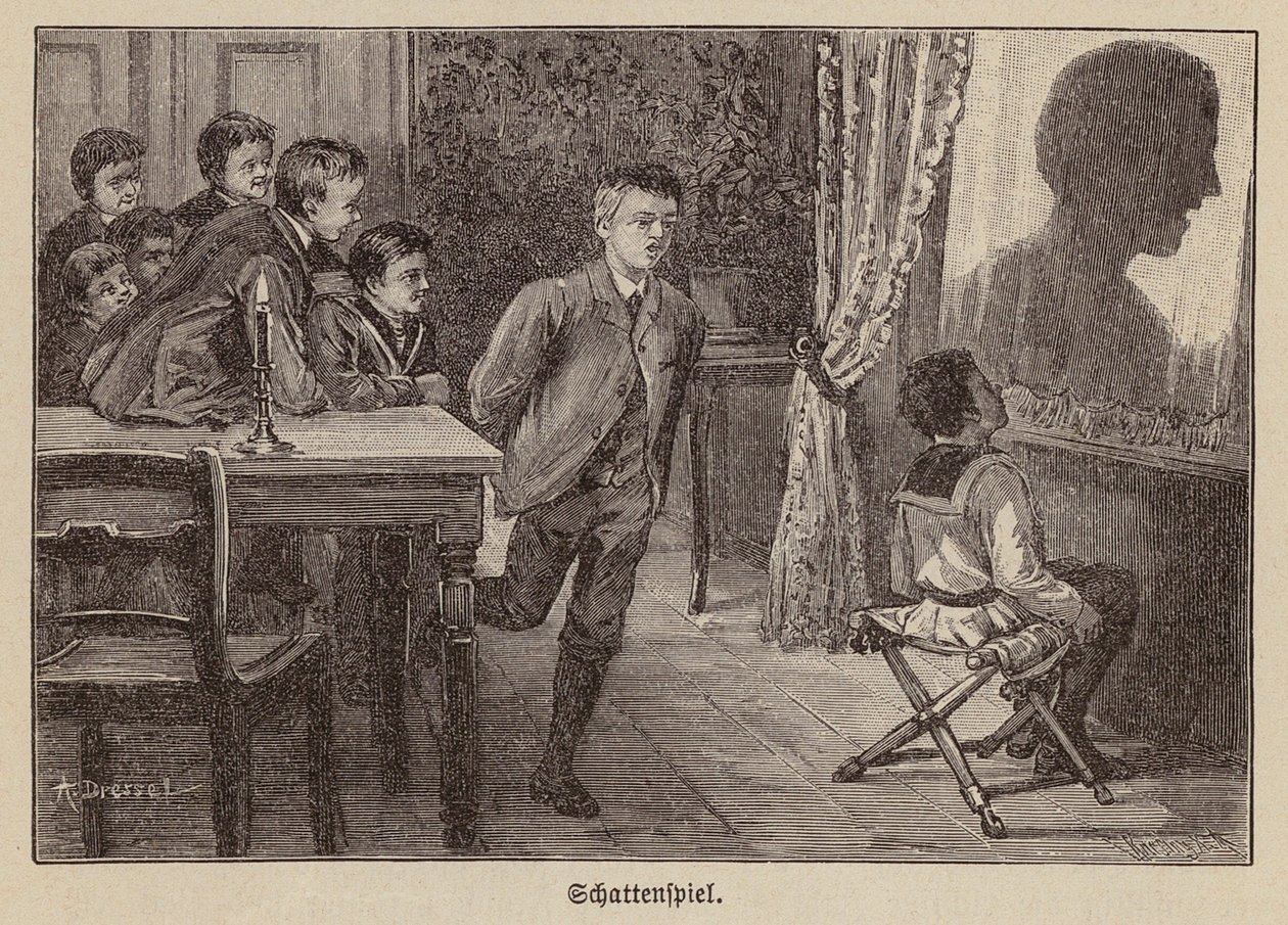 Schaduwspel (gravure) door German School