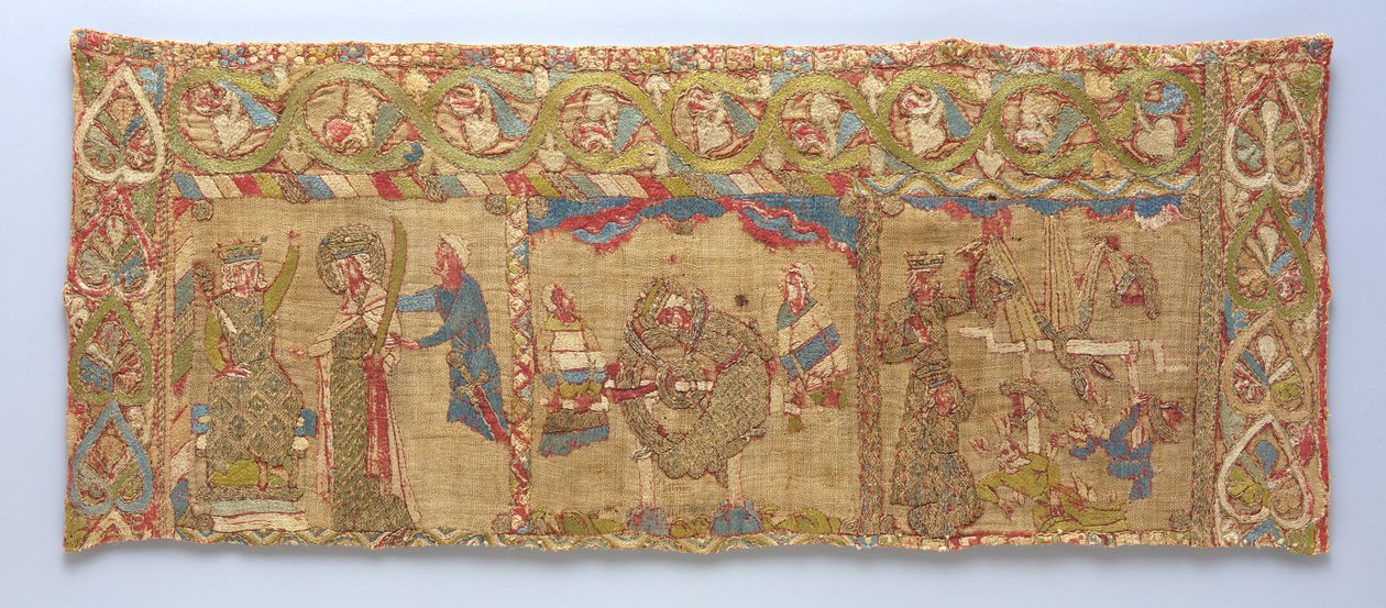 Stola met het martelaarschap van St. Catharina, Rijnland, ca. 1200 door German School