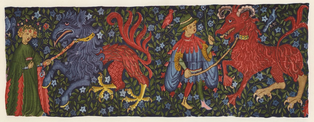 Wandtapijt met mythische wezens door German School