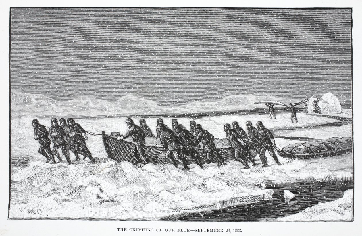 Het verpletteren van onze ijsschots, 26 september 1883, Londen 1886 door German School