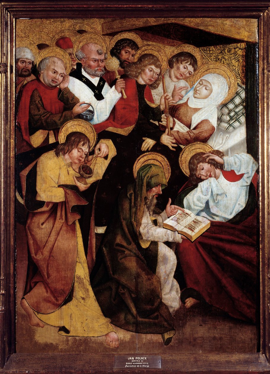 De Ontslaping van de Maagd. Schilderij van de Duitse School. 15e eeuw. Metz Museum voor Schone Kunsten door German School