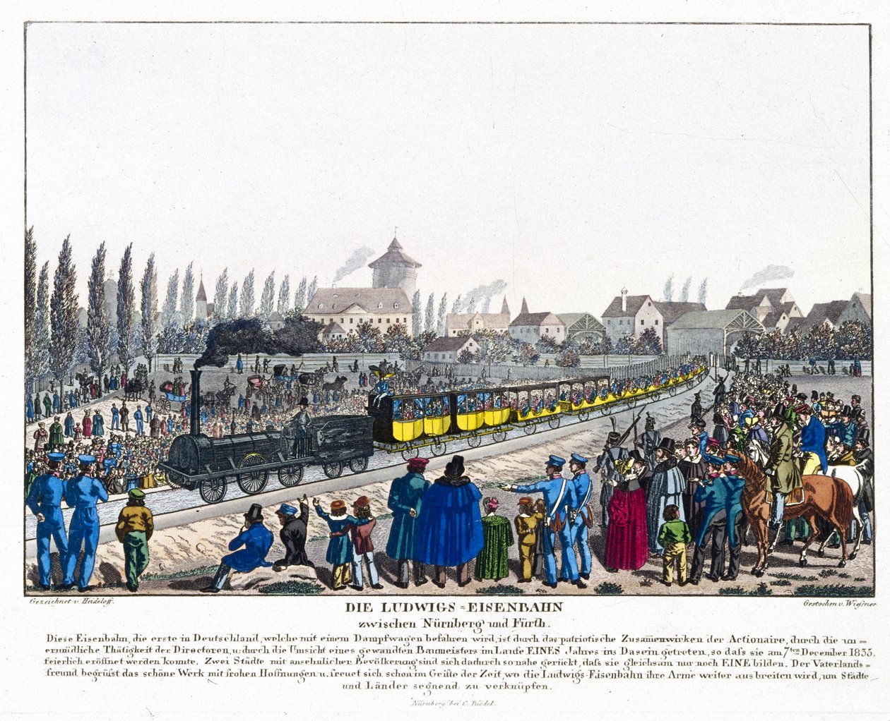 De Opening van de Neurenberg-Furth Spoorlijn, 7 december 1835 door German School