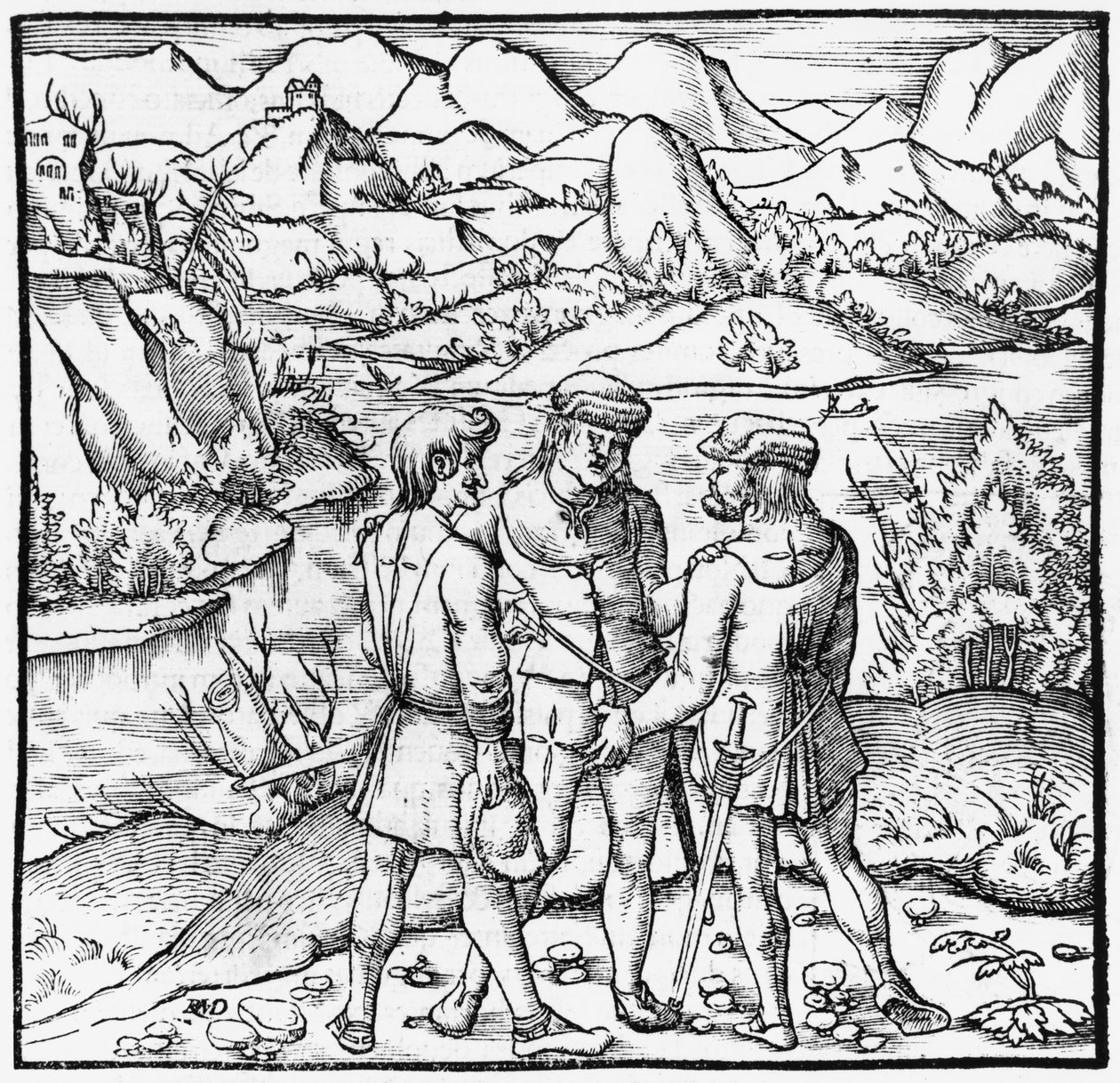 De Rutli Eed, illustratie uit Cosmographie Universelle door Sebastien Munster, uitgegeven Basel, 1559 door German School