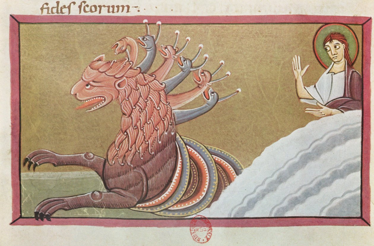 Het Zeemonster, facsimile van de Bamberg Apocalyps door German School