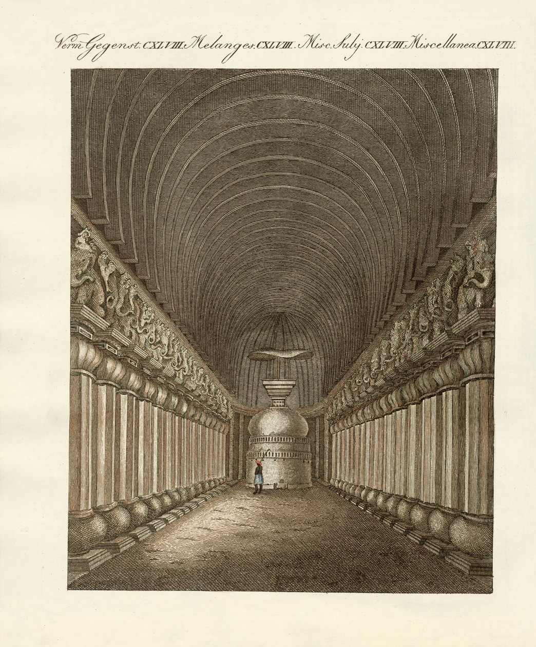 De grotten van Carli in India door German School