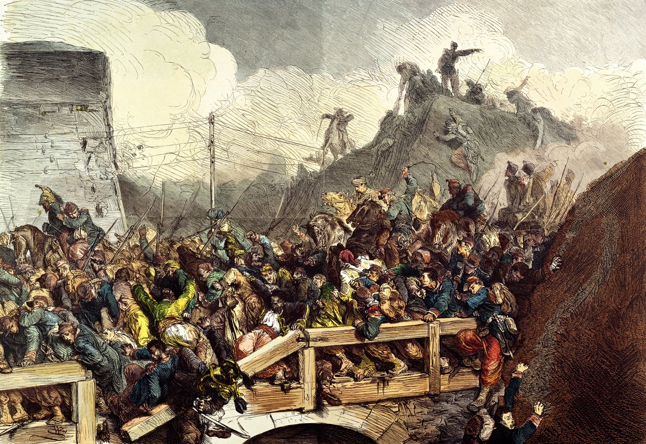 De verslagen Franse troepen in de slag bij Sedan, 1 september 1870 door German School