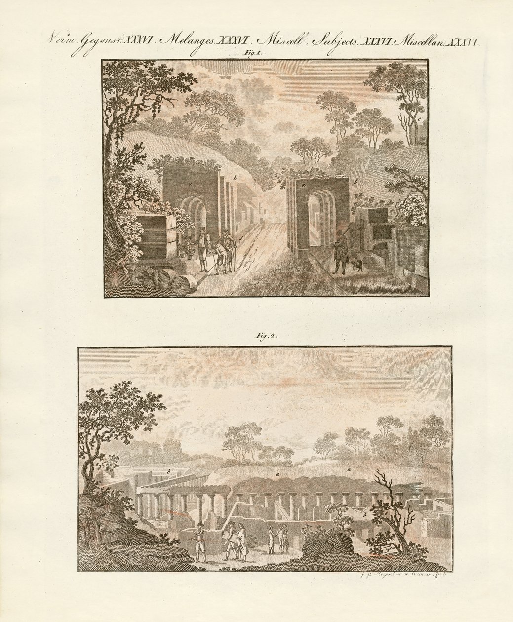 De opgegraven stad Pompeii door German School