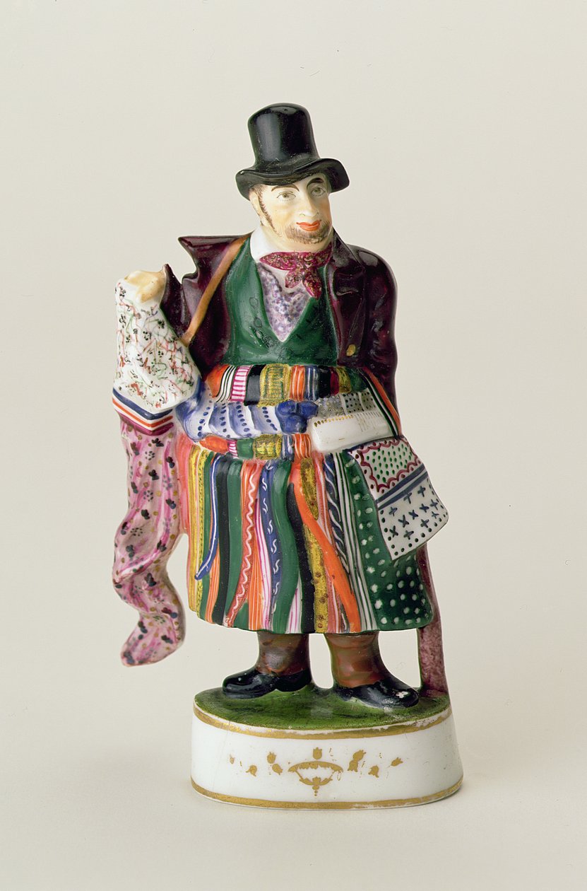 De zakdoekverkoper, Meissen figuur in de stijl van Johann Joachim Kandler (1706-75) door German School