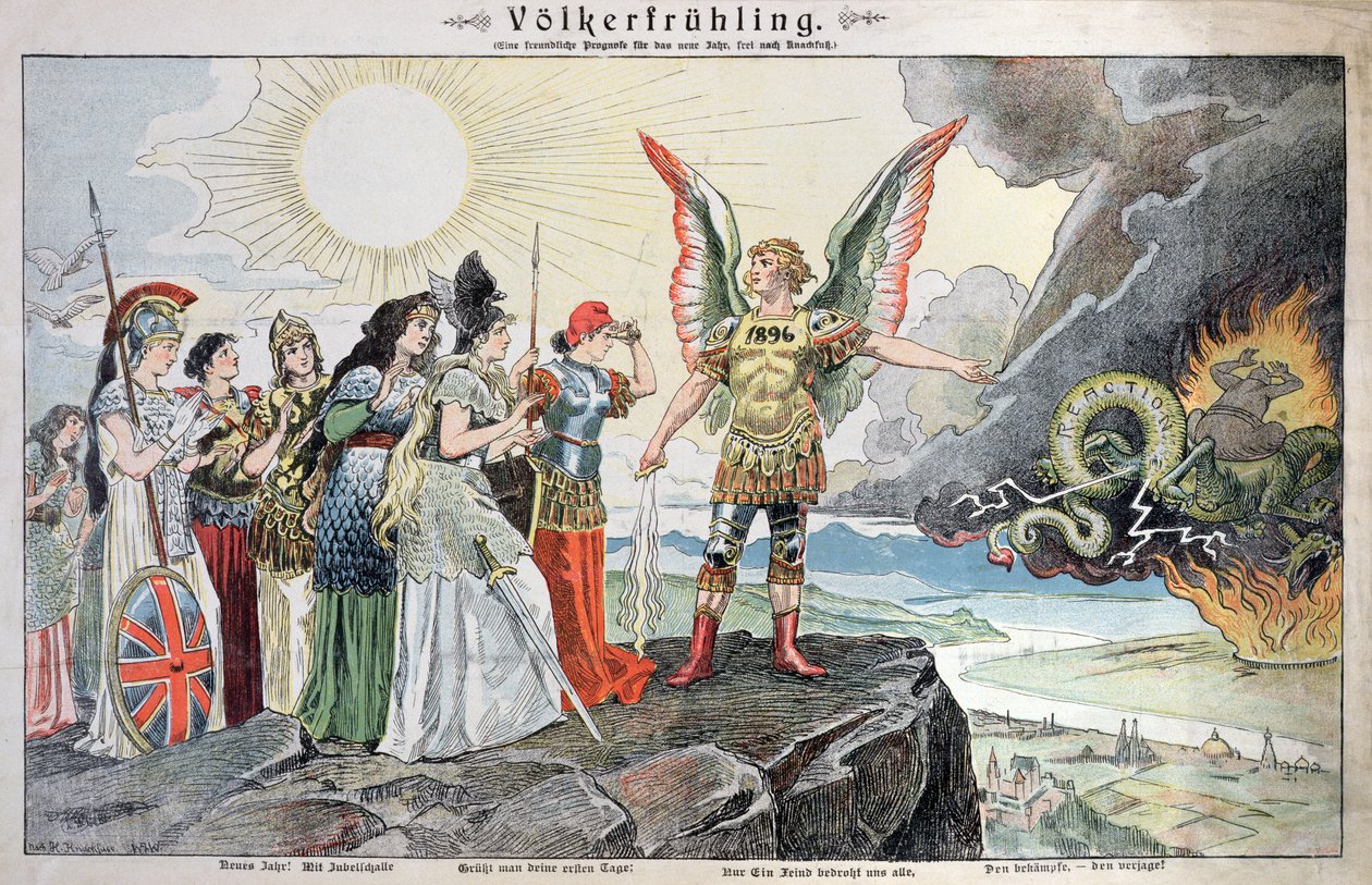 De mensen van Europa in de lente, 1896 door German School