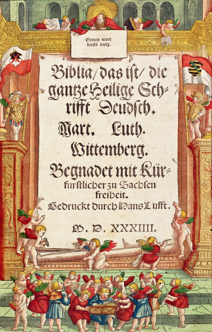Titelpagina van de Lutherbijbel, ca. 1530 door German School