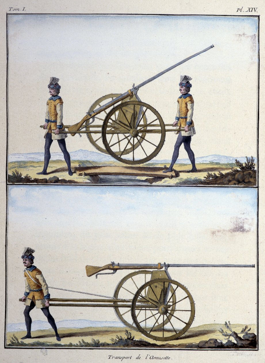 Transport van de amuse (soort machinegeweer) - in "Mijn Dromen" door de Graaf van Saksen door German School