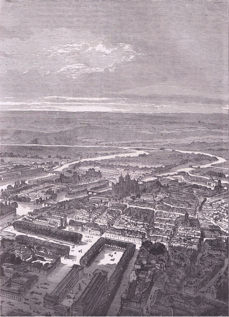Uitzicht op Metz, Cassells Geschiedenis van de oorlog tussen Frankrijk en Duitsland uitgegeven door Cassell and Company Limited, ca. 1890 door German School