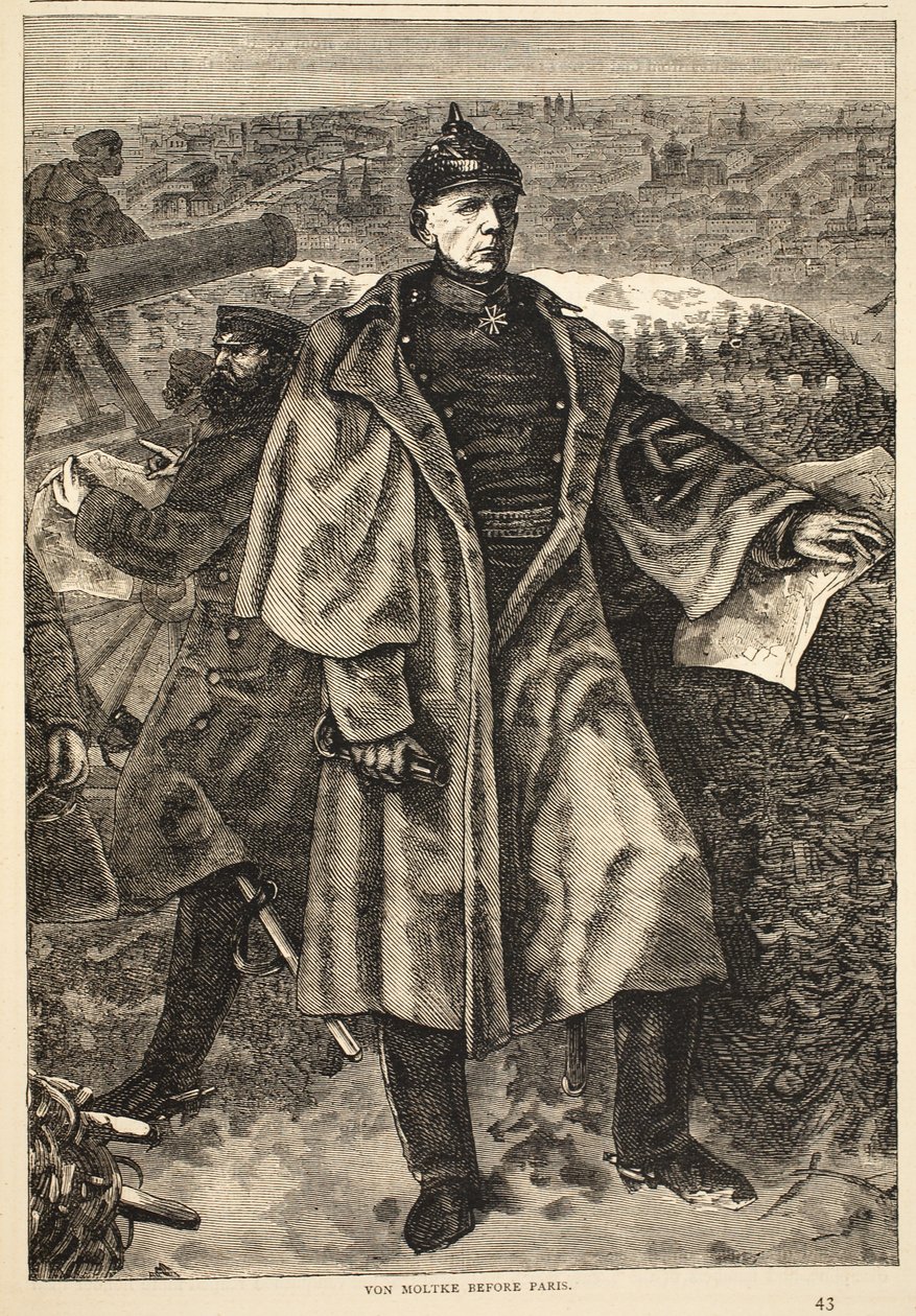 Von Moltke voor Parijs, november 1870, illustratie uit Cassells Geschiedenis van de Oorlog tussen Frankrijk en Duitsland, 1870-1871 door German School
