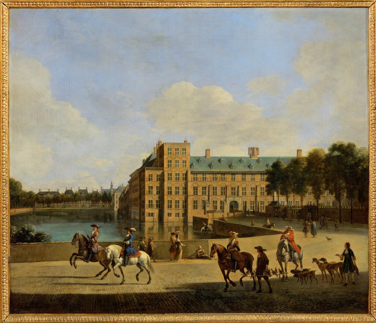The Binnenhof on the Vijver in Den Haag … (painting on canvas) door Gerrit Adriaensz Berckheyde