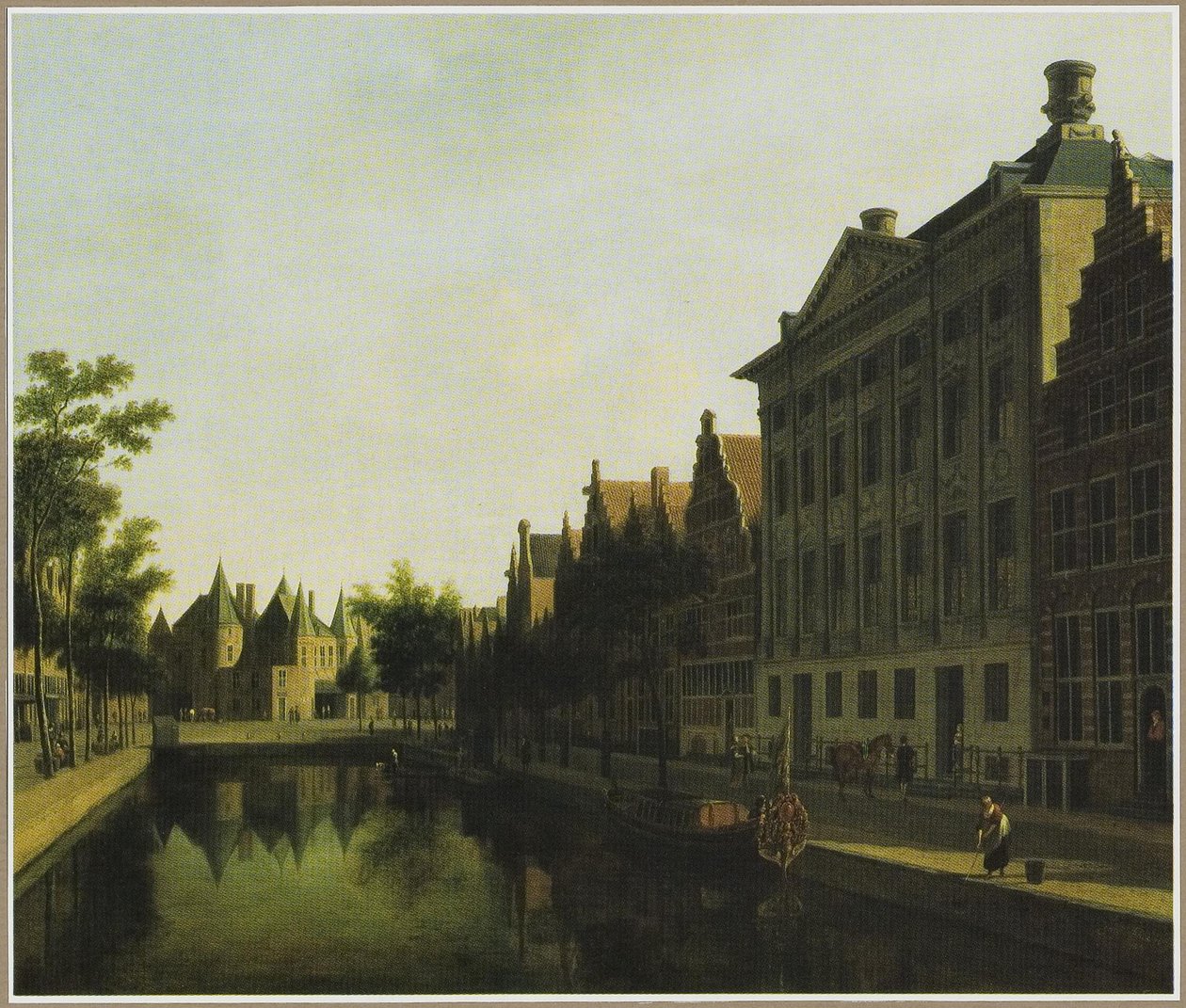 Gezicht op de Kloveniersburgwal met de Waag en het Trippenhuis, Amsterdam door Gerrit Adriaenszoon Berckheyde