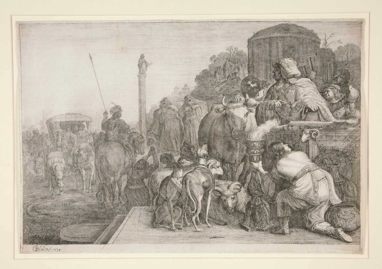 Paulus en Barnabas in Lystra door Gerrit Claesz Bleker