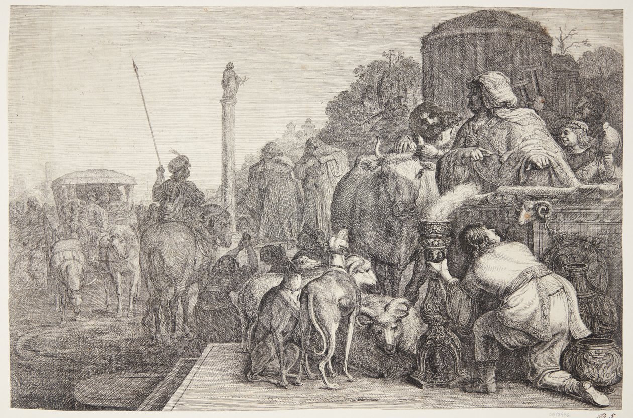 Paulus en Barnabas in Lystra door Gerrit Claesz. Bleker
