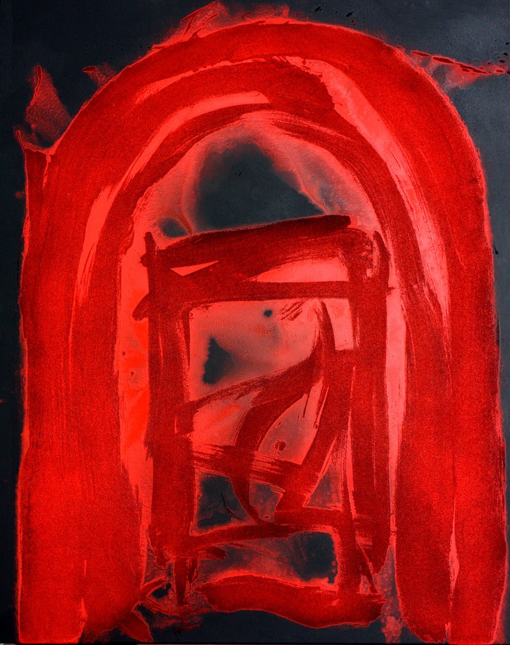 Doorway to Secrets, 2018 (zand en acryl op doek) door Gerrit Greve