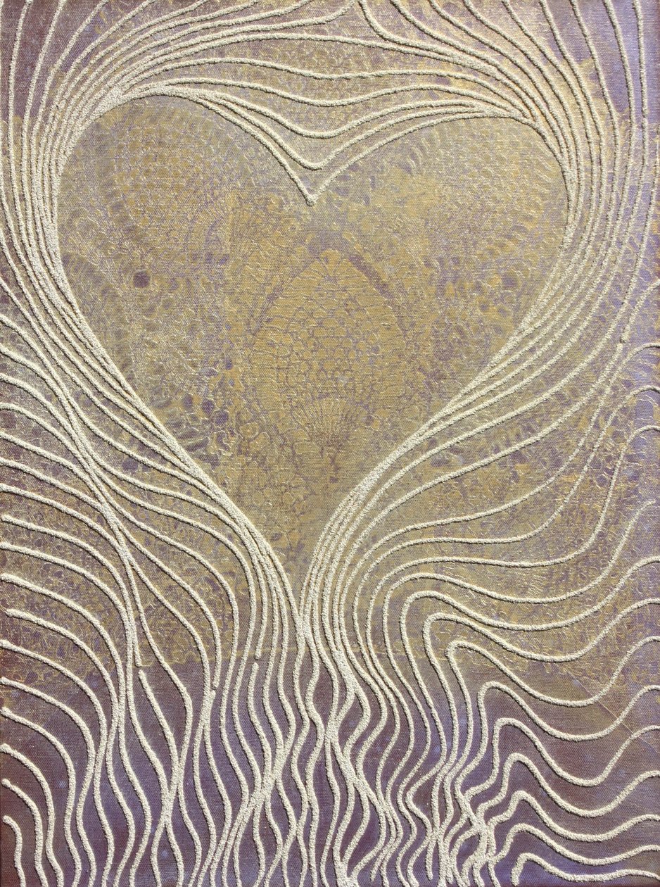 Hartstromingen 9, 2011 (zand en acryl op doek) door Gerrit Greve
