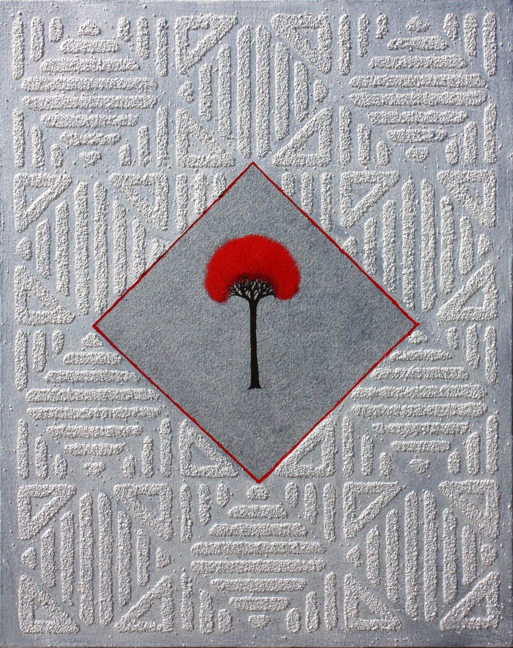 Icon Relic 23, 2002 (zand en acryl op doek) door Gerrit Greve