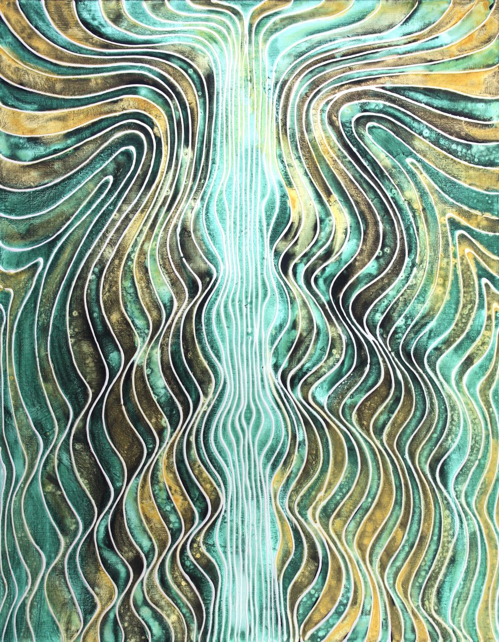 Reis 272, 2010 (acrylverf op doek) door Gerrit Greve