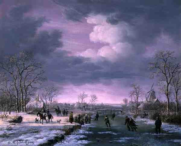 Winterlandschap door Gerrit Hendrik Gobell