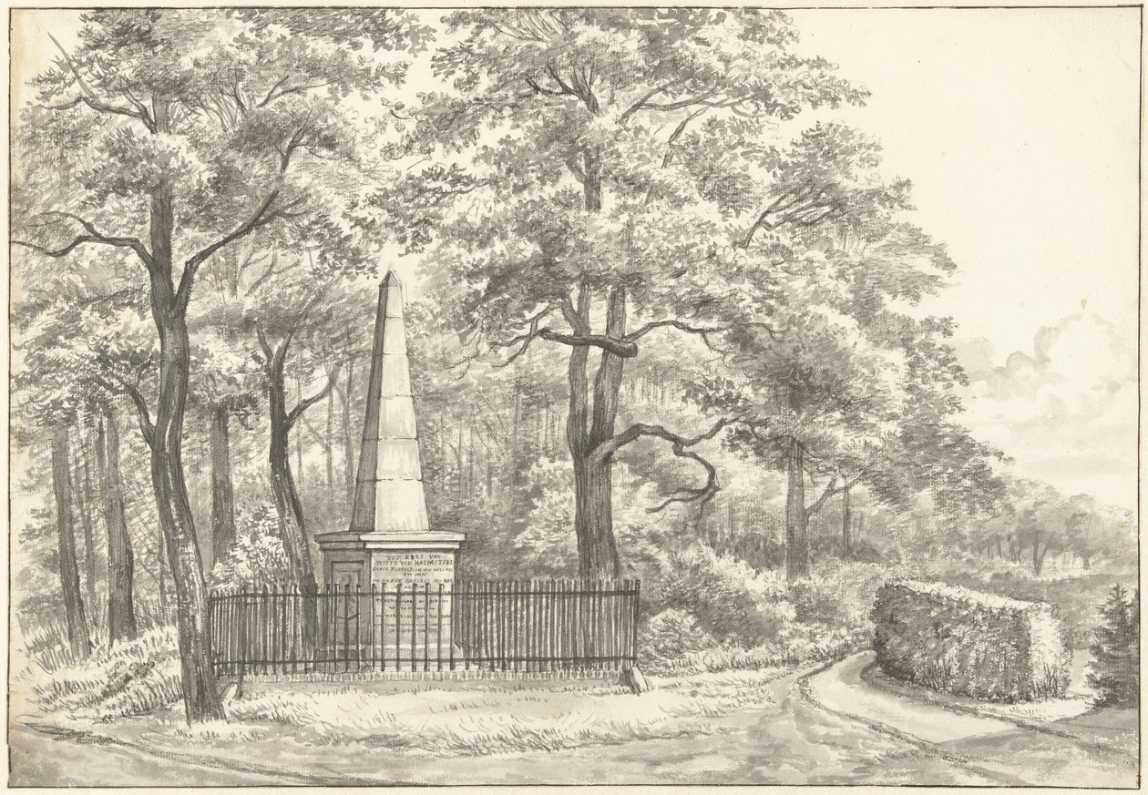 Het gedenkteken voor Witte van Haemstede, in 1817 opgericht door David Jacob van Lennep bij het Huis te Manpad in Heemstede door Gerrit Lamberts