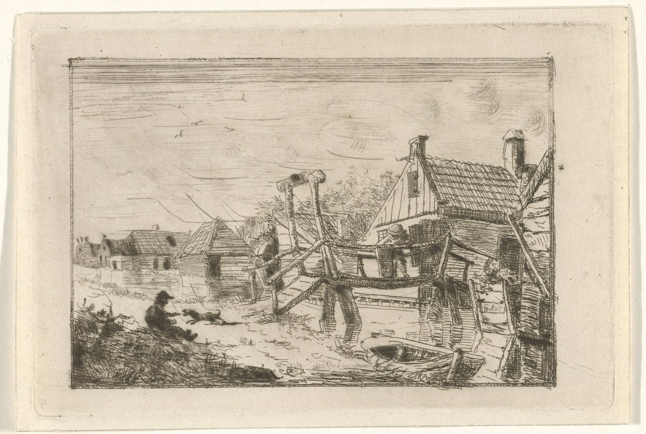 Houten brug door Gerrit Lamberts