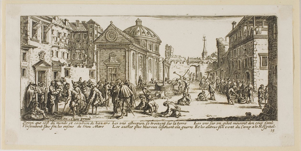 Het ziekenhuis, plaat vijftien uit De grote ellende van de oorlog door Gerrit Lucasz van Schagen