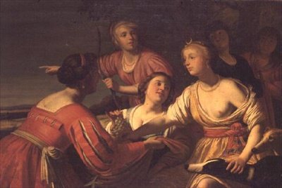Diana en haar nimfen door Gerrit van (follower of) Honthorst
