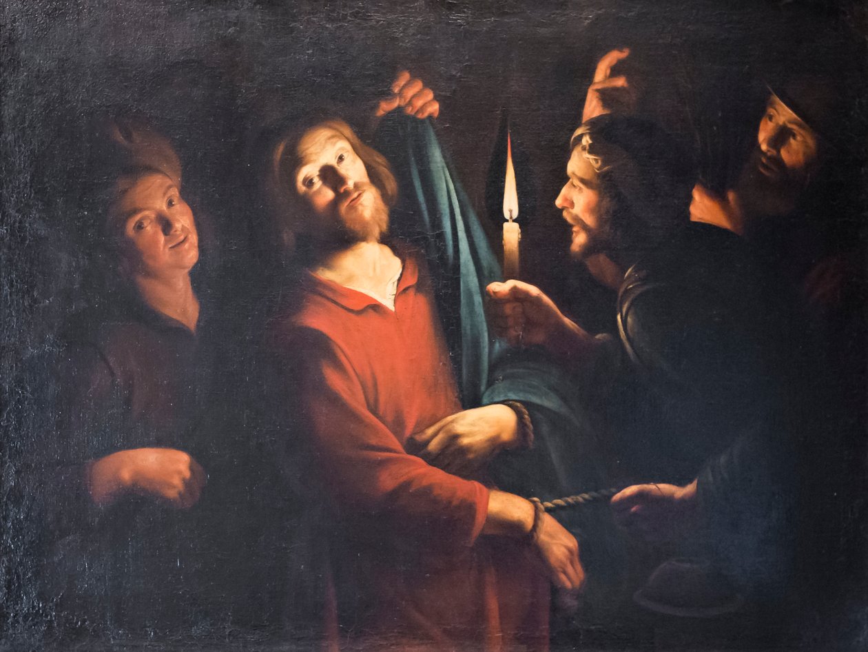 De gevangenneming van Christus door Gerrit van (follower of) Honthorst