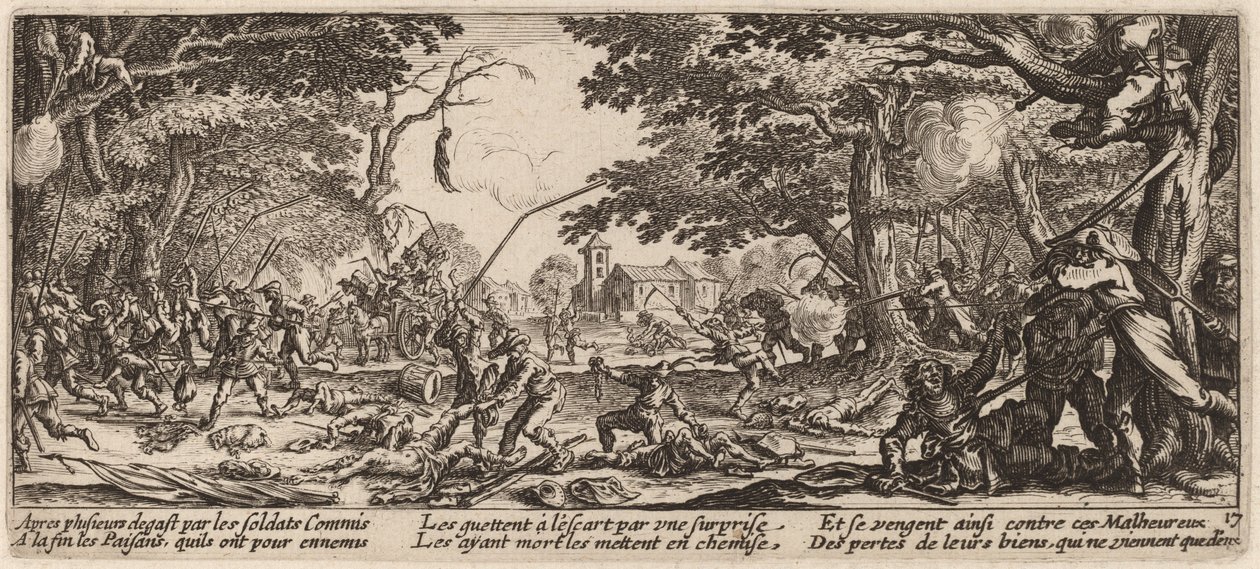 De Boeren Wreken Zich door Gerrit van Schagen after Jacques Callot