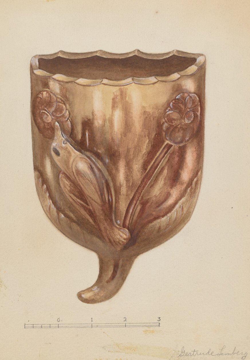 Muurzak voor bloemen, ca. 1936 door Gertrude Lemberg