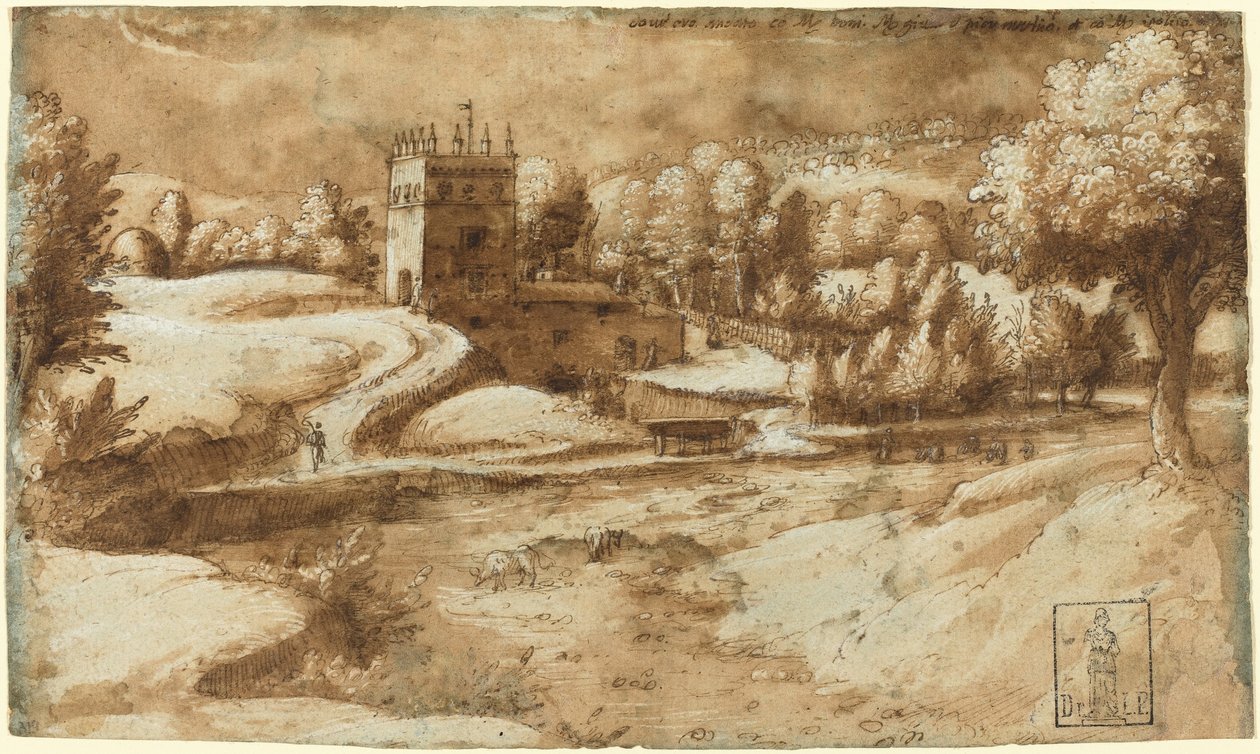 Uitzicht bij Rosora di Serra San Quirico door Gherardo Cibo
