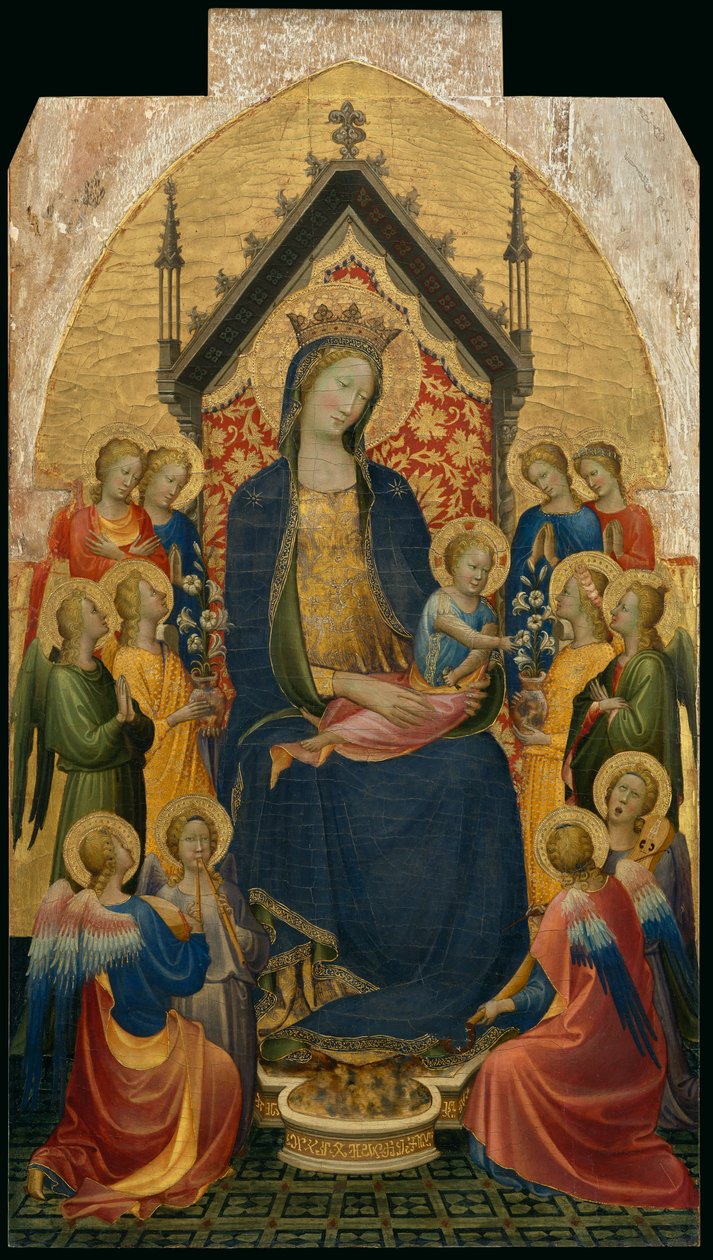 Madonna en kind met musicerende engelen, ca. 1410 (Tempera en bladgoud op paneel) door Gherardo Starnina